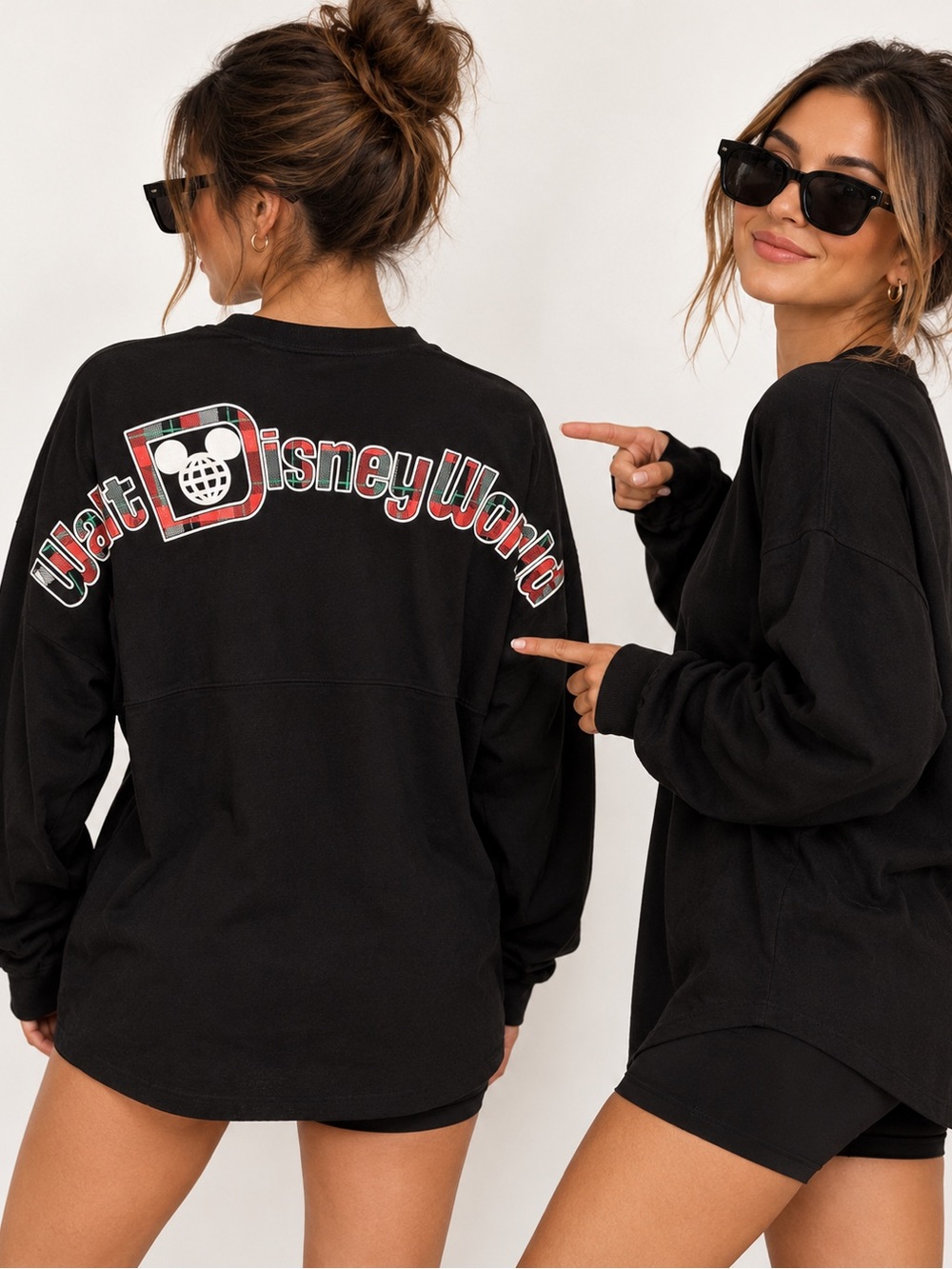 Walt Disney World Spirit Jersey Black Oversized Long Sleeve Disney Parks S